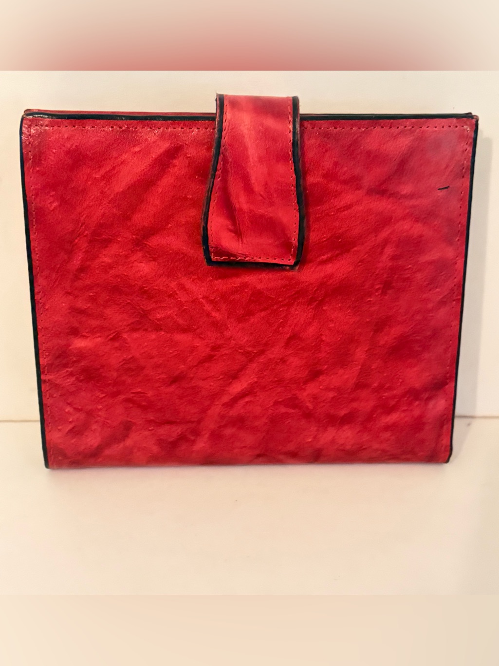 Vintage 1960s Princess Gardner Red Genuine Pigskin Leather Bifold Wallet